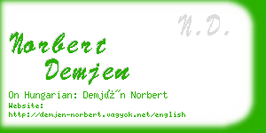 norbert demjen business card